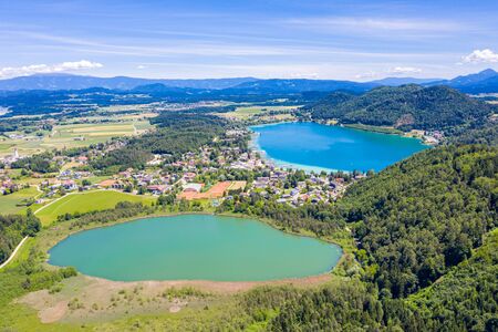 Klopeiner See, Klopein, Seelach and Kleinsee lake in Carinthia, Austriaの写真素材