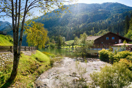 Lunzer See in the Ybbstal Alps. Idyllic lake in Lower Austria during autumn.の写真素材
