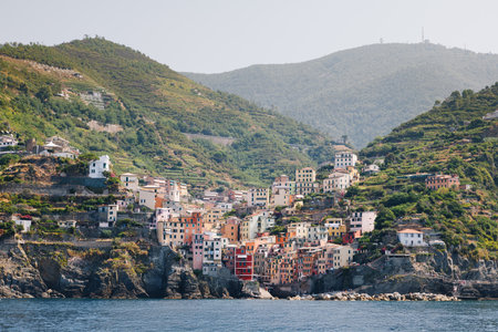 Riomaggiore in Cinque Terre, Liguria, Italy.の写真素材