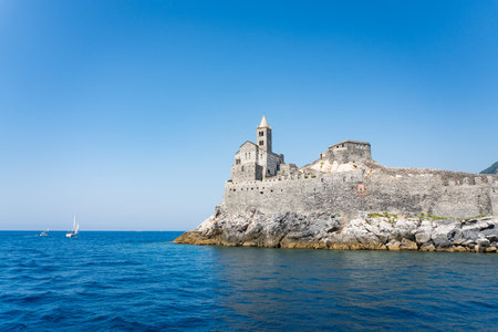 Chiesa di San Pietro church in Porto Venere, Liguria, Italy.の写真素材