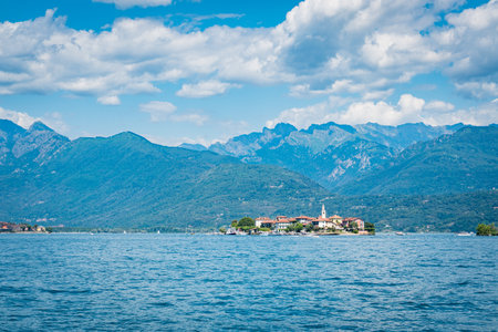 Isola dei Pescatori island at the Lake Maggiore in Northern Italy.の写真素材