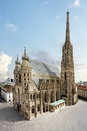 St. Stephen Cathedral in Vienna Most famous landmark in Austria, Europeの写真素材