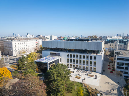 Aerial View of the Wien Museum at Karlsplatz in Viennaのeditorial素材