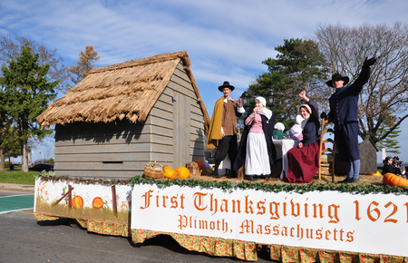 First Thanksgiving parade at Plymouth, MAのeditorial素材
