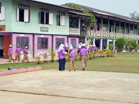 A public school in a rural area of Pathumthani province, Thailandのeditorial素材