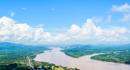 Mekong River, landscape.の写真素材