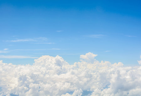 clouds, view from the window of an airplane flying in the clouds