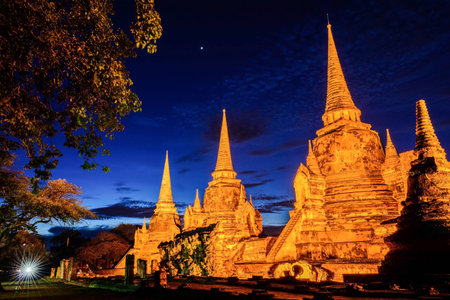 Old Temple Architecture , Wat Phra si sanphet at Ayutthaya, Thailandのeditorial素材