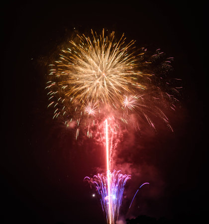 Colorful fireworks in the night skyの写真素材