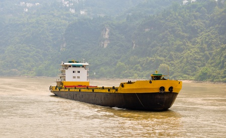 freight ships on the yangtze in chinaのeditorial素材