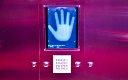 biometric palm sensor security panelの写真素材