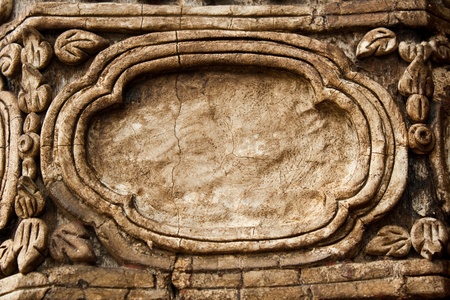 An old stucco of a vihara in a thai temple