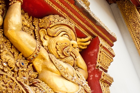 giant stucco in a thai templeの写真素材