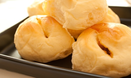 bread with dried shredded pork and chilli sauceの写真素材