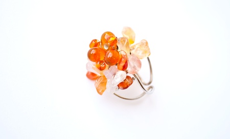 ring made from color stonesの写真素材