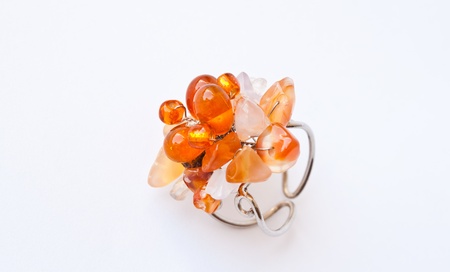 ring made from color stonesの写真素材