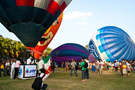 atmosphere of hot air balloon festival in Thailand International Ballon Festival 2011のeditorial素材