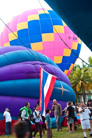 atmosphere of hot air balloon festival in Thailand International Ballon Festival 2011のeditorial素材