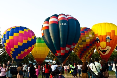 atmosphere of hot air balloon festival in Thailand International Ballon Festival 2011のeditorial素材