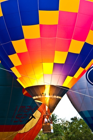 floating of hotair balloon tethering in Thailand International Ballon Festival 2011のeditorial素材