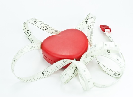 heart with measuring tape insideの写真素材