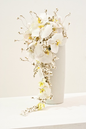 white flower arrangement for wedding bouquetの写真素材