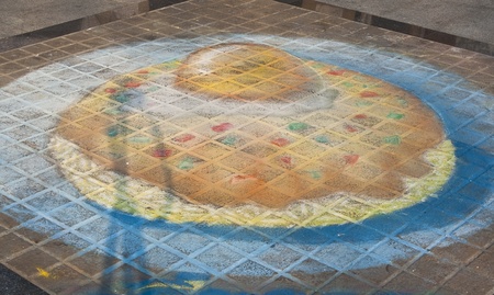 CHIANG MAI, THAILAND - MARCH 28: A 3D artwork on street in  Chiang Mai Fest and Art on the Street 2012,Chiangmai, Thailand on 28 March,2012.のeditorial素材