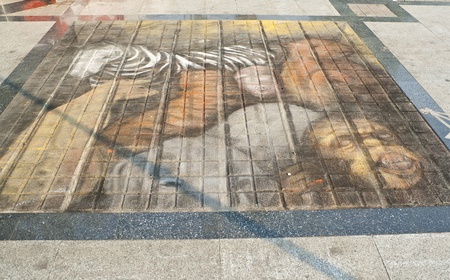 CHIANG MAI, THAILAND - MARCH 28: A 3D artwork on street in  Chiang Mai Fest and Art on the Street 2012,Chiangmai, Thailand on 28 March,2012.のeditorial素材