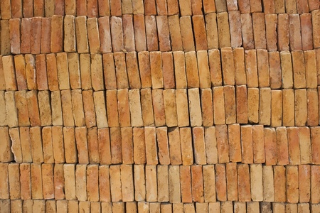 stack of red brick wall 
