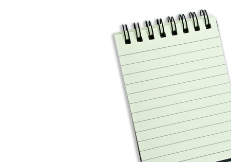 isolated binder notebook with lined paper on white background