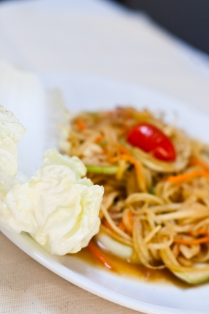 vegetarian thai food : vegetarian papaya salad (somtum)の写真素材