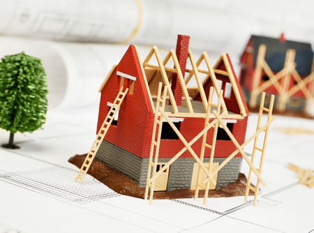Blueprints and house structureの写真素材