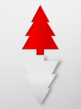 Christmas tree made of paperの写真素材