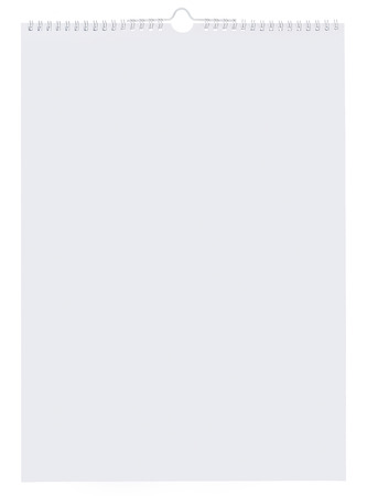 Blank wall calendar on white backgroundの写真素材