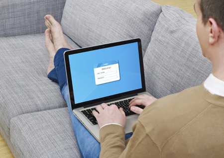 Log-in on laptopの写真素材