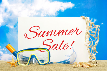 Summer sale message boardの写真素材