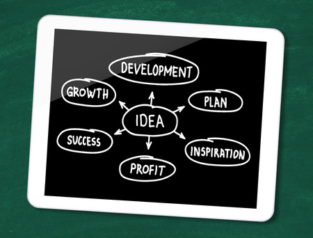 Idea diagram on tabletの写真素材