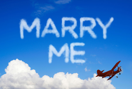 Marry me message in the skyの写真素材