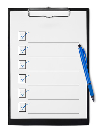 Checklist on clipboardの写真素材