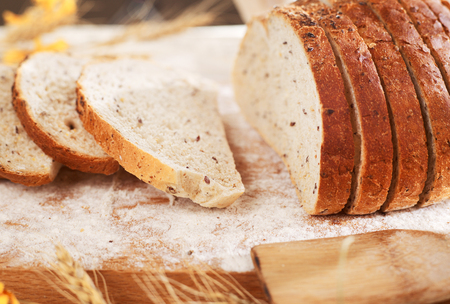 Sliced bread closeup
