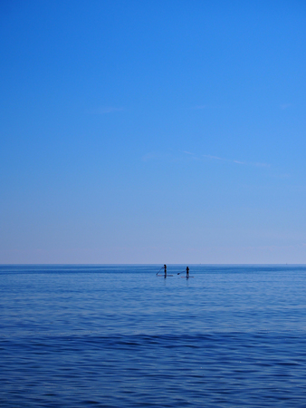 People paddle boardingの写真素材