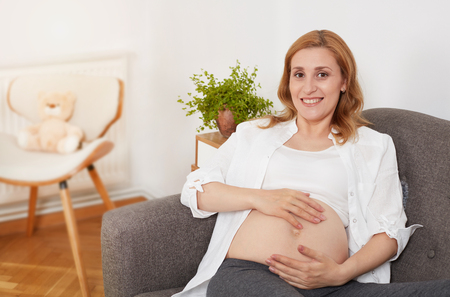 Pregnant woman relaxingの写真素材