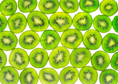 Kiwi slicesの写真素材