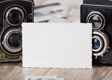 Old photo and vintage camerasの写真素材