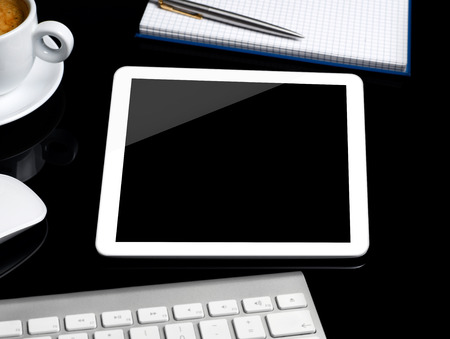 Digital tablet on office tableの写真素材