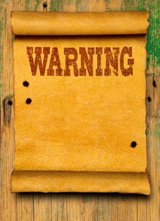 Warning posterの写真素材