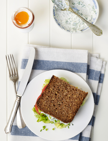 Homemade sandwich and egg