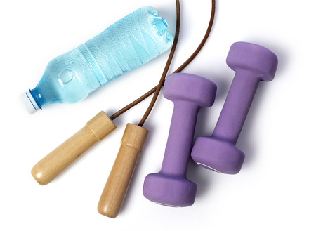 Fitness equipment on whiteの写真素材