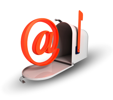 Mailbox and At symbolの写真素材