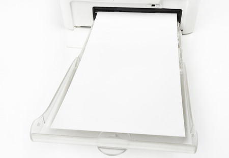 Blank printer on whiteの写真素材
